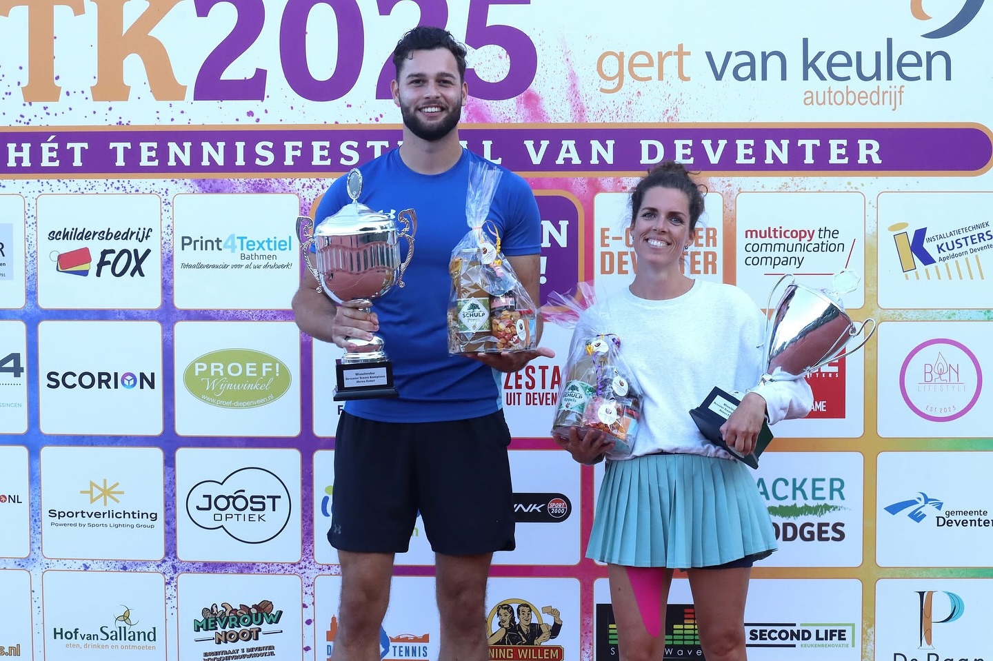 🏆 Gefeliciteerd @ellesbekkink en @noahtenveen met jullie winst in de hoogste categorie! #dtk2025 #deventertennis