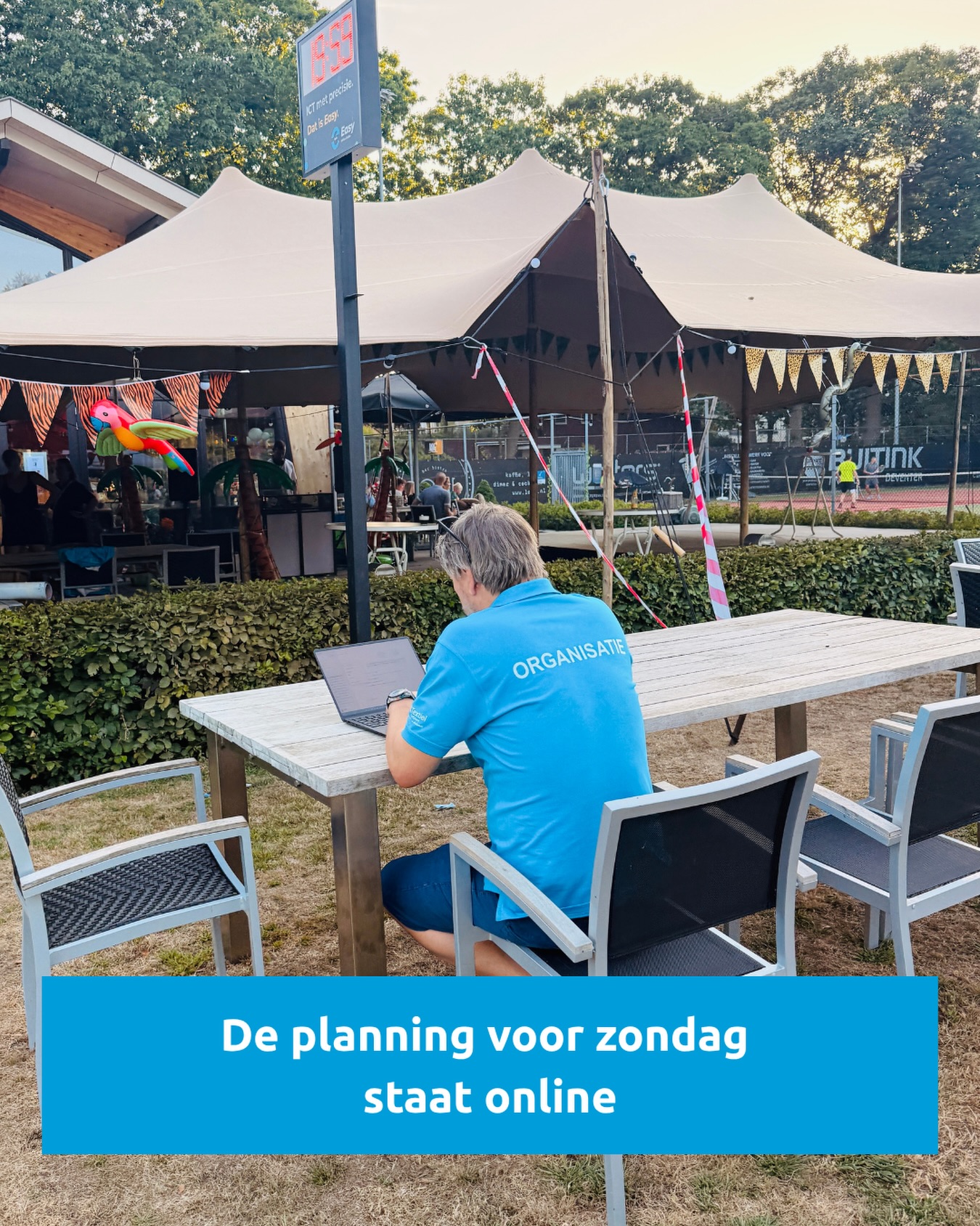 🎾 De planning voor vandaag is te vinden op www.deventertennis.nl/planning
Let op: last minute wijzigingen zijn alleen te vinden op mijnknltb.toernooi.nl