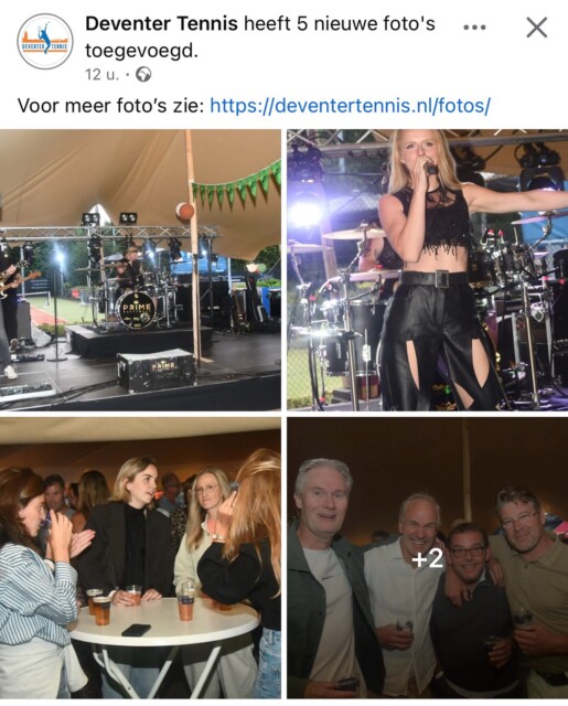 Bekijk alle foto’s van zowel de tenniswedstrijden als de feestavond op deventertennis.nl/fotos